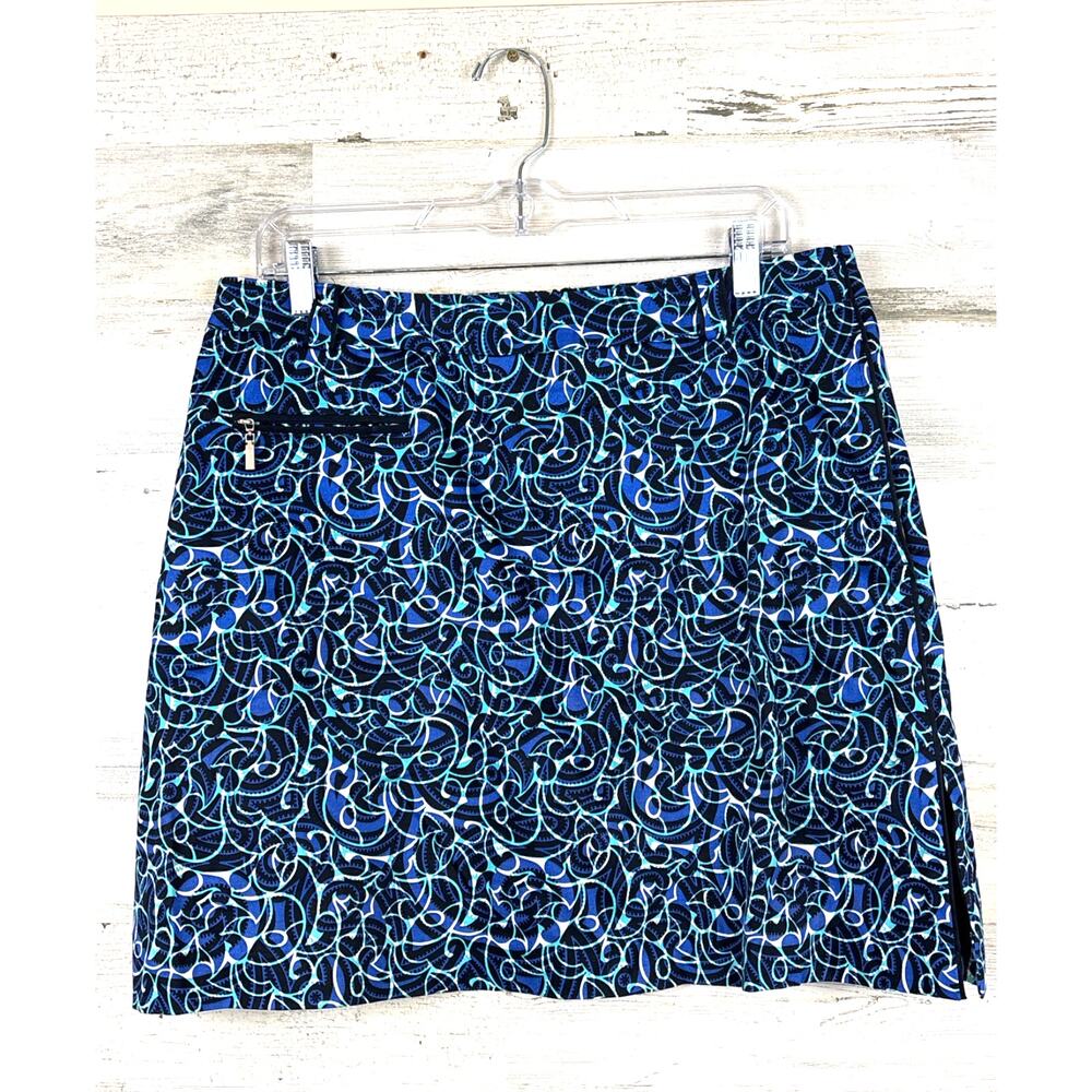 Sport Haley Womens 10 Blue Green Paisley Navy Tennis Golf Athletic Skort Skirt